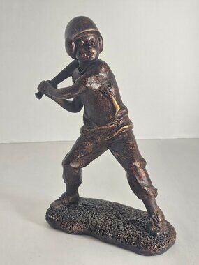 Resin Little League Sandlot Young Boy Baseball Player Sculpture Statue 8"